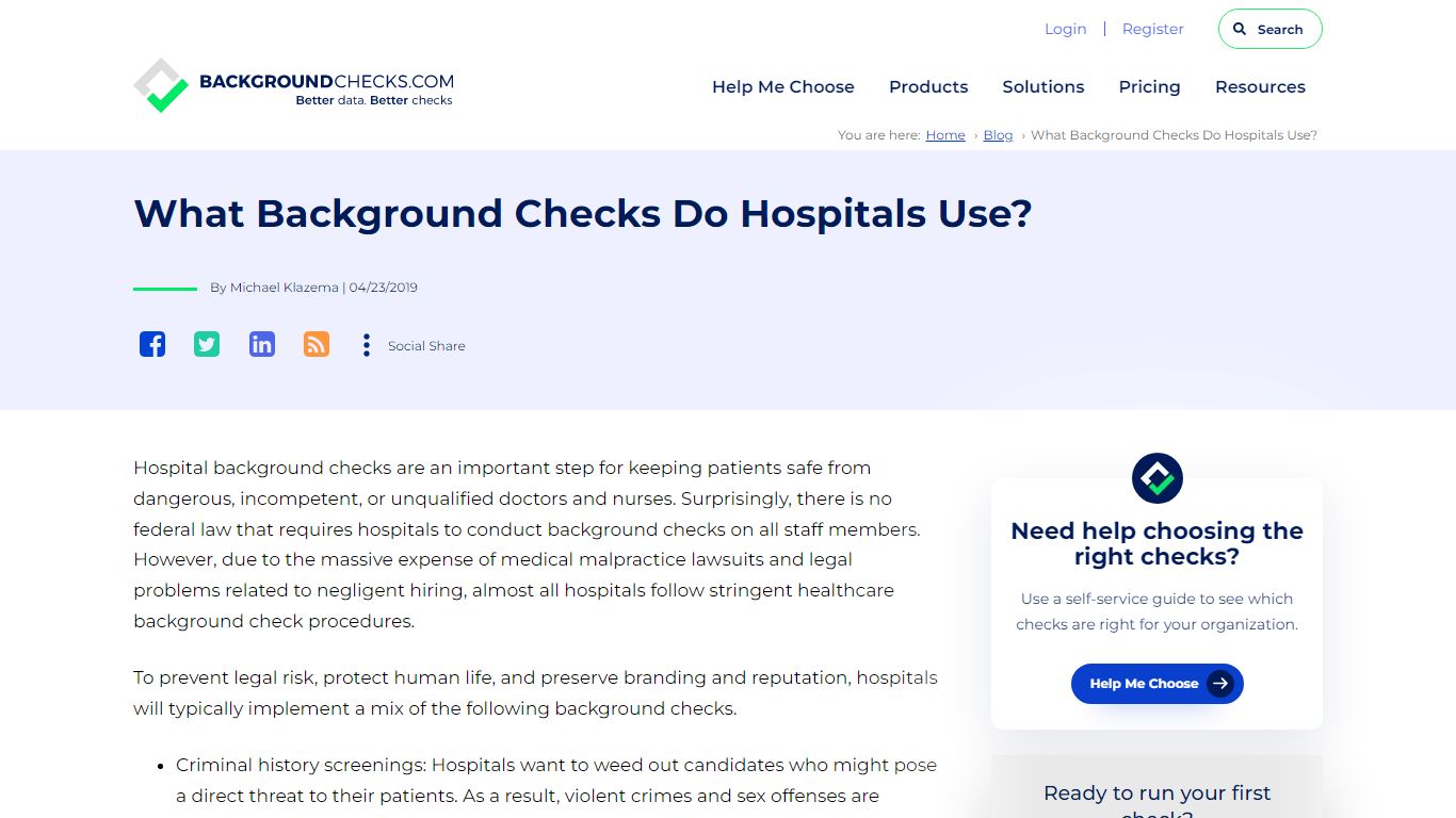 What Background Checks Do Hospitals Use?