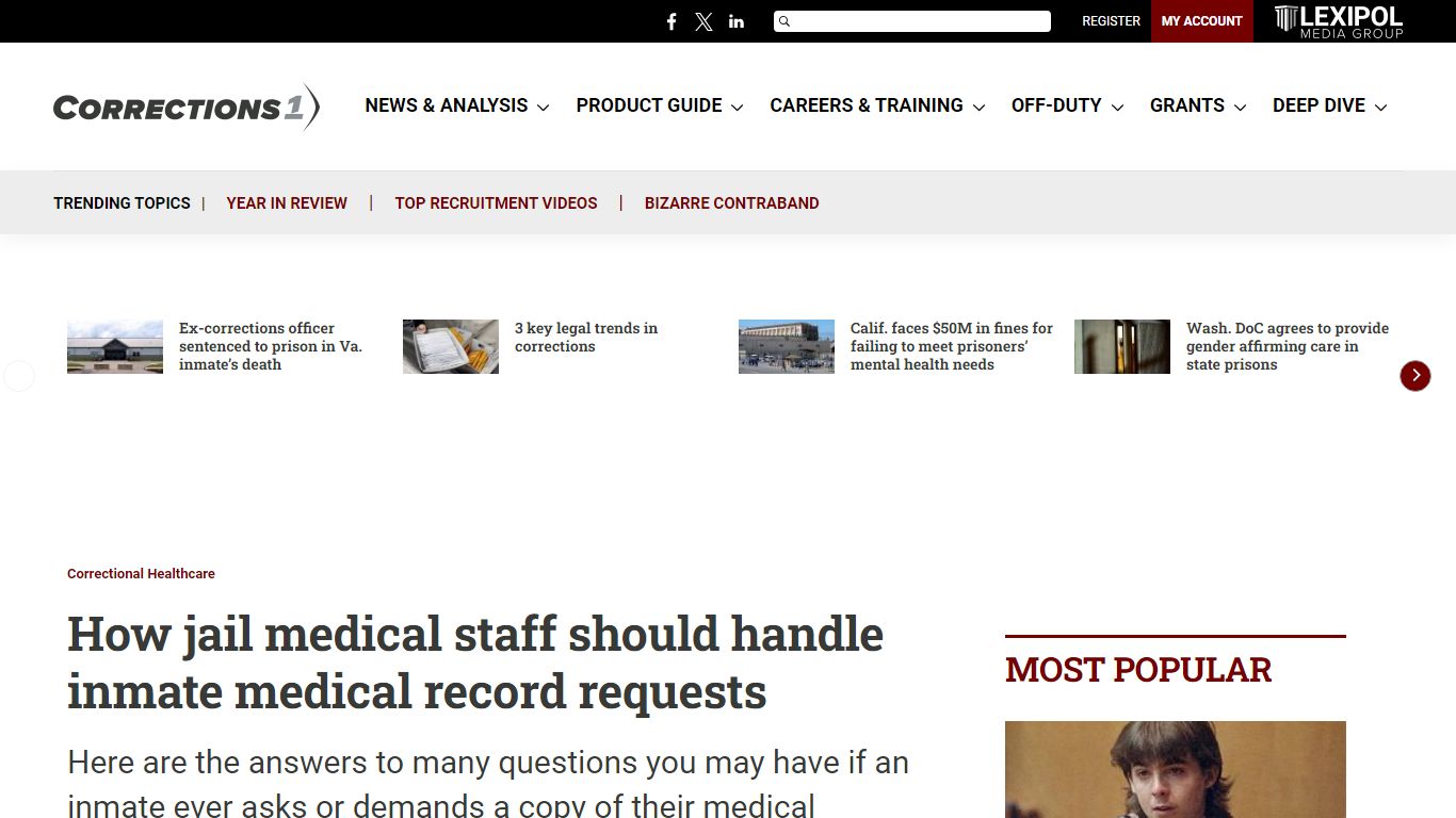 How jail medical staff should handle inmate medical ... - Corrections1